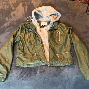 Fashion Nova Olive and Gray Jacket